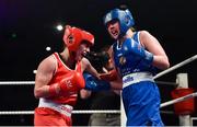 24 February 2018; Grainne Walsh, left, in action against Ciara Ginty during the Liffey Crane Hire IABA Elite Boxing Championships 2018 Finals at the National Stadium in Dublin. Photo by David Fitzgerald/Sportsfile