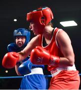 24 February 2018; Ciara Ginty, left, in action against Grainne Walsh during the Liffey Crane Hire IABA Elite Boxing Championships 2018 Finals at the National Stadium in Dublin. Photo by David Fitzgerald/Sportsfile
