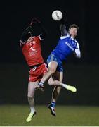 24 February 2018; Colm Cavanagh of Tyrone in action against Fintan Kelly of Monaghan during the Allianz Football League Division 1 Round 4 match between Monaghan and Tyrone at St Mary's Park in Castleblayney, Monaghan. Photo by Oliver McVeigh/Sportsfile