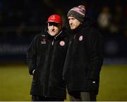 24 February 2018; Tyrone manager Mickey Harte, left, and selector Stephen O'Neill before the Allianz Football League Division 1 Round 4 match between Monaghan and Tyrone at St Mary's Park in Castleblayney, Monaghan. Photo by Oliver McVeigh/Sportsfile