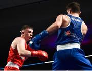 24 February 2018; Kieran Molloy, left, in action against Eugene McKeever during the Liffey Crane Hire IABA Elite Boxing Championships 2018 Finals at the National Stadium in Dublin. Photo by David Fitzgerald/Sportsfile