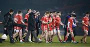 24 February 2018; The dejected Tyrone squad leaving the field after the Allianz Football League Division 1 Round 4 match between Monaghan and Tyrone at St Mary's Park in Castleblayney, Monaghan. Photo by Oliver McVeigh/Sportsfile