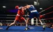 24 February 2018; Brett McGinty, left, in action against Michael Nevin during the Liffey Crane Hire IABA Elite Boxing Championships 2018 Finals at the National Stadium in Dublin. Photo by David Fitzgerald/Sportsfile