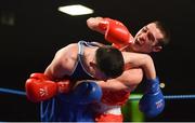 24 February 2018; Evan Metcalfe, right, in action against Thomas McCarthy during the Liffey Crane Hire IABA Elite Boxing Championships 2018 Finals at the National Stadium in Dublin. Photo by David Fitzgerald/Sportsfile