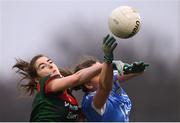 24 February 2018; Noelle Healy of Dublin in action against Saoirse Ludden of Mayo during the Allianz Football League Division 1 Round 4 match between Mayo and Dublin at Elverys MacHale Park in Castlebar, Co Mayo. Photo by Stephen McCarthy/Sportsfile