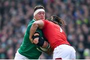 24 February 2018; Andrew Porter of Ireland is tackled by Josh Navidi of Wales during the NatWest Six Nations Rugby Championship match between Ireland and Wales at the Aviva Stadium in Dublin. Photo by Ramsey Cardy/Sportsfile