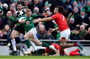 24 February 2018; Keith Earls of Ireland is tackled by Josh Navidi of Wales during the NatWest Six Nations Rugby Championship match between Ireland and Wales at the Aviva Stadium in Dublin. Photo by Ramsey Cardy/Sportsfile