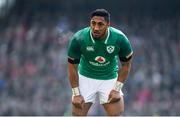 24 February 2018; Bundee Aki of Ireland during the NatWest Six Nations Rugby Championship match between Ireland and Wales at the Aviva Stadium in Dublin. Photo by Ramsey Cardy/Sportsfile