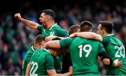 24 February 2018; Rob Kearney of Ireland celebrates a try by Jacob Stockdale during the NatWest Six Nations Rugby Championship match between Ireland and Wales at the Aviva Stadium in Dublin. Photo by Ramsey Cardy/Sportsfile