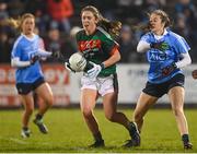 24 February 2018; Sinead Cafferky of Mayo and Eabha Rutledge of Dublin during the Lidl Ladies Football National League Division 1 Round 4 match between Mayo and Dublin at Elverys MacHale Park in Castlebar, Co Mayo. Photo by Stephen McCarthy/Sportsfile