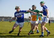 25 February 2018; Ciarán Comerford of Laois in action against Ben Conneely of Offaly during the Allianz Hurling League Division 1B Round 4 match between Offaly and Laois at Bord Na Móna O’Connor Park in Offaly. Photo by Sam Barnes/Sportsfile