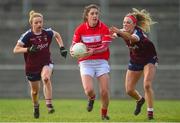 25 February 2018; Ciara O'Sullivan of Cork in action against Fiona Coyle, left, and Johanna Maher of Westmeath during the Lidl Ladies Football National League Division 1 Round 4 match between Cork and Westmeath at Mallow GAA Grounds in Cork. Photo by Piaras Ó Mídheach/Sportsfile