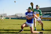 25 February 2018; James Ryan of Laois in action against Tommy Geraghty of Offaly during the Allianz Hurling League Division 1B Round 4 match between Offaly and Laois at Bord Na Móna O’Connor Park in Offaly. Photo by Sam Barnes/Sportsfile