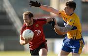 25 February 2018; Darren O'Hagan of Down in action against Kieran Malone of Clare during the Allianz Football League Division 2 Round 4 match between Down and Clare at Páirc Esler, Newry, in Down. Photo by Oliver McVeigh/Sportsfile