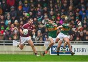 25 February 2018; Patrick Sweeney of Galway in action against Micheál Burns of Kerry during the Allianz Football League Division 1 Round 4 match between Kerry and Galway at Austin Stack Park in Kerry. Photo by Diarmuid Greene/Sportsfile