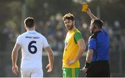 25 February 2018; Eoin Doyle of Kildare receives a yellow card from referee David Gough during the Allianz Football League Division 1 Round 4 match between Donegal and Kildare at Fr Tierney Park in Ballyshannon, Co Donegal. Photo by Stephen McCarthy/Sportsfile