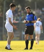 25 February 2018; Eoin Doyle of Kildare appeals to referee David Gough, before receiving a yellow card, during the Allianz Football League Division 1 Round 4 match between Donegal and Kildare at Fr Tierney Park in Ballyshannon, Co Donegal. Photo by Stephen McCarthy/Sportsfile