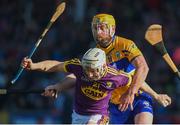 25 February 2018; Cathal Dunbar of Wexford in action against Gearoid O'Connell of Clare during the Allianz Hurling League Division 1A Round 4 match between Wexford and Clare at Innovate Wexford Park in Wexford. Photo by Matt Browne/Sportsfile