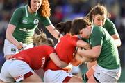 25 February 2018; Ciara Griffin of Ireland is tackled by Rhiannon Parker of Wales during the Women's Six Nations Rugby Championship match between Ireland and Wales at Donnybrook Stadium in Dublin. Photo by David Fitzgerald/Sportsfile