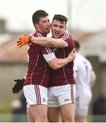 25 February 2018; Gareth Bradshaw, left, and Damien Comer of Galway celebrate at the final whistle after victory over Kerry in the Allianz Football League Division 1 Round 4 match between Kerry and Galway at Austin Stack Park in Kerry. Photo by Diarmuid Greene/Sportsfile