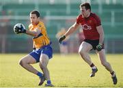 25 February 2018; Gary Brennan of Clare in action against Niall Donnelly of Down during the Allianz Football League Division 2 Round 4 match between Down and Clare at Páirc Esler, Newry, in Down. Photo by Oliver McVeigh/Sportsfile