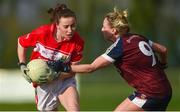 25 February 2018; Melissa Duggan of Cork in action against Fiona Claffey of Westmeath during the Lidl Ladies Football National League Division 1 Round 4 match between Cork and Westmeath at Mallow GAA Grounds in Cork. Photo by Piaras Ó Mídheach/Sportsfile