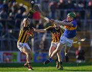 25 February 2018; Mark Russell of Tipperary in action against Paddy Deegan, left, and Joey Holden of Kilkenny during the Allianz Hurling League Division 1A Round 4 match between Kilkenny and Tipperary at Nowlan Park in Kilkenny. Photo by Harry Murphy/Sportsfile