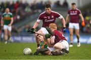 25 February 2018; David Clifford of Kerry in action against Declan Kyne and Gareth Bradshaw of Galway during the Allianz Football League Division 1 Round 4 match between Kerry and Galway at Austin Stack Park in Kerry. Photo by Diarmuid Greene/Sportsfile