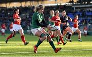 25 February 2018; Claire Molloy of Ireland scores her side's fifth try during the Women's Six Nations Rugby Championship match between Ireland and Wales at Donnybrook Stadium in Dublin. Photo by David Fitzgerald/Sportsfile