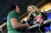 25 February 2018; Lindsay Peat of Ireland with injured Ireland rugby player Ciara Cooney following the Women's Six Nations Rugby Championship match between Ireland and Wales at Donnybrook Stadium in Dublin. Photo by David Fitzgerald/Sportsfile