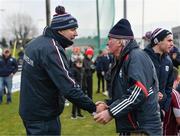 25 February 2018; Galway manager Kevin Walsh is congratulated by a supporter after the Allianz Football League Division 1 Round 4 match between Kerry and Galway at Austin Stack Park in Kerry. Photo by Diarmuid Greene/Sportsfile