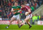 25 February 2018; Johnny Heaney of Galway in action against Tom O'Sullivan of Kerry during the Allianz Football League Division 1 Round 4 match between Kerry and Galway at Austin Stack Park in Kerry. Photo by Diarmuid Greene/Sportsfile