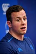 26 February 2018; Bryan Byrne during a Leinster Rugby press conference at Leinster Rugby Headquarters in UCD, Dublin. Photo by Ramsey Cardy/Sportsfile
