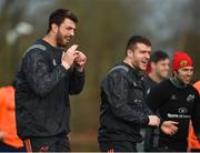 26 February 2018; Jean Kleyn, Mike Sherry, and Duncan Williams during Munster Rugby squad training at the University of Limerick in Limerick. Photo by Diarmuid Greene/Sportsfile