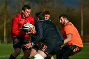 26 February 2018; Tommy O'Donnell in action against Dave O'Callaghan and James Cronin during Munster Rugby squad training at the University of Limerick in Limerick. Photo by Diarmuid Greene/Sportsfile