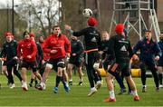 26 February 2018; Players including Alan Tynan, Dave Johnston, Tommy O'Donnell, Bill Johnston, John Ryan and Dan Goggin during Munster Rugby squad training at the University of Limerick in Limerick. Photo by Diarmuid Greene/Sportsfile