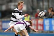 26 February 2018; Eric Carroll of Belvedere College is tackled by Charlie Reilly of Clongowes Wood College during the Bank of Ireland Leinster Schools Junior Cup Round 2 match between Belvedere College and Clongowes Wood College at Donnybrook Stadium in Dublin. Photo by Piaras Ó Mídheach/Sportsfile