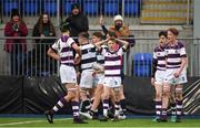 26 February 2018; Oisin Devitt of Clongowes Wood College, centre, reacts after a Belvedere College try during the Bank of Ireland Leinster Schools Junior Cup Round 2 match between Belvedere College and Clongowes Wood College at Donnybrook Stadium in Dublin. Photo by Piaras Ó Mídheach/Sportsfile