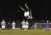 26 February 2018; Dan Carr of Shamrock Rovers celebrates after scoring his side's third goal during the SSE Airtricity League Premier Division match between Shamrock Rovers and Bray Wanderers at Tallaght Stadium in Dublin. Photo by Eóin Noonan/Sportsfile