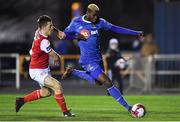 26 February 2018; Ismahil Akinade of Waterford in action against Lee Desmond of St Patrick's Athletic during the SSE Airtricity League Premier Division match between Waterford and St Patrick's Athletic at the RSC in Waterford. Photo by Harry Murphy/Sportsfile