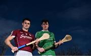 27 February 2018; Johnny Coen of Galway and Diarmuid Byrnes of Limerick at the Galway and Limerick Allianz Hurling League Division 1B Round 5 Media Event at Loughrea in Galway. Photo by Brendan Moran/Sportsfile