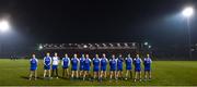 24 February 2018; The Monaghan team standing for the anthem before the Allianz Football League Division 1 Round 4 match between Monaghan and Tyrone at St Mary's Park in Castleblayney, Monaghan. Photo by Oliver McVeigh/Sportsfile