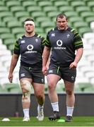 27 February 2018; Jack McGrath, right, and Andrew Porter during an Ireland rugby open training session at the Aviva Stadium in Dublin. Photo by Ramsey Cardy/Sportsfile