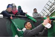 27 February 2018; Rob Kearney meets supporters at an Ireland rugby open training session at the Aviva Stadium in Dublin. Photo by Ramsey Cardy/Sportsfile