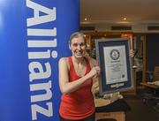 27 February 2018: Irish athlete Sinead Kane, with the support of Allianz Ireland, landed a second Guinness World Record and became the first female athlete to run four marathons, back to back, and covered an astounding total of 130.50km, on a treadmill in 12 hours. The challenge took place in The Clayton Hotel Gym, Ballsbridge from 9am-9pm on Monday, February 26th and was adjudicated by Jack Brockbank from Guinness World Records. For more information on Sinead and her completion of the World Marathon Challenge please visit the Allianz Ireland Blog. Photo by David Fitzgerald/Sportsfile