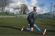 27 February 2018; Yousef Mahdy of University College Dublin warms up prior to the RUSTLERS CUFL Men’s Premier Division Final match between University College Dublin and University College Cork at Home Farm FC, in Dublin. Photo by David Fitzgerald/Sportsfile