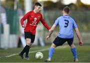27 February 2018; Ronan Hennessy of University College Cork in action against Sean Coyne of University College Dublin during the RUSTLERS CUFL Men’s Premier Division Final match between University College Dublin and University College Cork at Home Farm FC, in Dublin. Photo by David Fitzgerald/Sportsfile