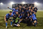 27 February 2018; University College Dublin players celebrate following the RUSTLERS CUFL Men’s Premier Division Final match between University College Dublin and University College Cork at Home Farm FC, in Dublin. Photo by David Fitzgerald/Sportsfile