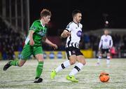 27 February 2018; Robbie Benson of Dundalk in action against William Fitzgerald of Limerick during the SSE Airtricity League Premier Division match between Dundalk and Limerick at Oriel Park in Dundalk, Co Louth. Photo by Stephen McCarthy/Sportsfile
