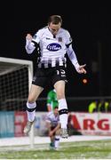 27 February 2018; Karolis Chvedukas of Dundalk celebrates after scoring his side's fifth goal during the SSE Airtricity League Premier Division match between Dundalk and Limerick at Oriel Park in Dundalk, Co Louth. Photo by Stephen McCarthy/Sportsfile
